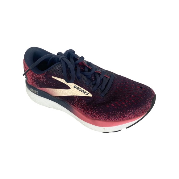 Brooks Shoes - Brooks Ghost 16 Womens 7.5 Wide Running Shoes Pink Navy Blue 1204071D422